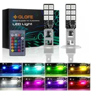 2x H1 RGB LED 12SMD Multi-Color Auto Car Fog Light Lamp Bulbs + Remote Control (for: Honda)