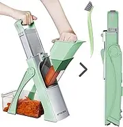 ZTQCSQ Upgraded version Mandoline Slicer for Kitchen &Safe Veggie Chopper 5 in 1 & Adjustable mandoline slicer.Detachable Blade,Can cut slicing,strips,shredding and dicing Kitchen Vegetable chopper