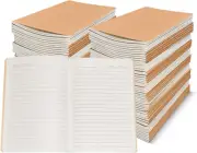 100 Packs A5 Lined Kraft Notebooks, 80GSM Thick Paper 36 Sheets 72 Pages (Upgrad