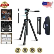 Ultra-Lightweight 3K Carbon Fiber Tripod with Fluid Head - 11 lbs Load Capacity
