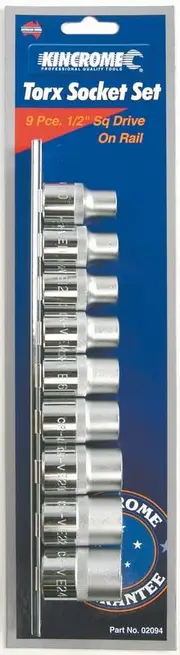 Kincrome 02094 - E-TORX Socket Set 9 Piece 1/2" Drive