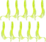 10pcs Soft Bait Fishing Lures Kit with Glitter Colors for Freshwater and Saltwater, Swimbait Tackle with Long Tail, Silicone Material, Multiple Sizes & Weights