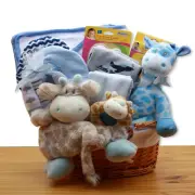 Jungle Safari New Baby Gift Basket - Pink - baby bath set - baby girl gifts - n