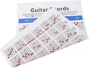 UPKOCH Guitar Chord Practice Chart for Beginners Easy to Read Guide for Ukulele Guitar Durable Material Fonts for Novice Learning and Skill Improvement