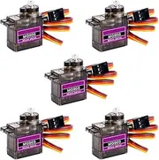 5 Pack Micro Servo MG90S 9G Metal Gears Mini Servo Motor for RC Robot Helicopter Airplane Boat Remote Control Toys, Compatible with Arduino Project Car