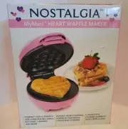 Nostalgia MyMini Waffle Maker Heart Pink 5"