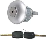 Front Door Lock Cylinder with 2 Key Fit for Ford Transit MK8 /Ford Transit Custom 1781417 1926219 (Color : Silver)
