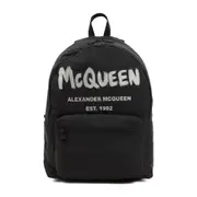 [Alexander Mcqueen] Alexander Mcqueen-Black Graffiti Metropolitan Printed Backpack-Uomo OS OS
