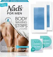 Nad's For Men Ready to Use Body Wax Strips, Wax Strips Men, Mens Hair Removal, Includes 20 Waxing Strips & 2 Post Wax Calming Oil Wipes