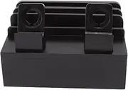 Multi-Device Charging Station, 5-Port Desktop Organizer with Cable Management, Compact Charging Dock for Home Office (Black)