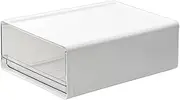 White Desk Drawer Organizer Clear Plastic Storage Box Paper File Organizer for Desk, Stackable Storage Drawers Great for Makeup, Stationery, Office Supplies, School, Home