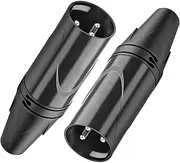 tunghey XLR Connectors, 3 PIN XLR Ends, Male/Female Audio Mic Microphone DMX Plug Jack Socket, Nicked-Plated, Silver Contacts, Solder Type 2pack