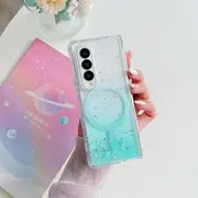 For Samsung Galaxy Z Fold4 5G Sparkle Tpu Case With Magsafe - Green