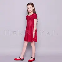 在飛比找ETMall東森購物網優惠-HERROYAL春秋女童兒童裝金線針織公主連衣裙禮服裙親子