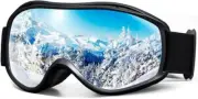 SPOSUNE OTG Ski Goggles Anti Fog ,Snow goggles With Case Black Black+Silver