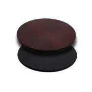 24'' Round Restaurant Table Top with Black or Mahogany Reversible Laminate Top