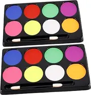 Body Oil Palette Face Makeup Pigment 2 Boxes of 8 Oil- Paint for Boys and Girls Stage Performances