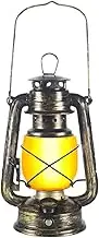 Flame Light Outdoor Hanging Vintage Lantern Antiqued Copper Flickering Lantern Flame Effect, Garden Ornaments Christmas Decorations for Indoor Outdoor Usage (Antique Copper)