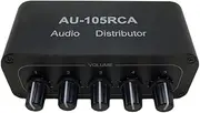 Aswalling Stereo Audio Mixer 1 Input 5 Output Multi-Channel Audio Source Distributor Interface for Power Amplifiers