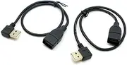 CY USB 2.0 Extension Cable USB 2.0 Male to Female 90 Degree Angled Extension Cable 40cm 2PCS/Set