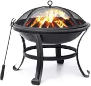 Wood Burning Steel BBQ Grill Firepit Bowl/Camping Picnic Bonfire Patio Backyard