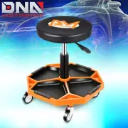 300lbs Adjustable Height Mechanics Rolling Seat Creeper Garage Work Stool Orange
