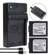 2x Battery +Charger for Panasonic Lumix DMC-FZ50EGM, Lumix DMC-FZ7BB, DMC-FZ7E
