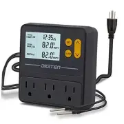 Reptile Temperature Controller, 3 Outlet Timer Thermostat for Grow Tent,
