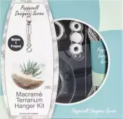 Pepperell Designer Macrame Hanging Terrarium Kit Gray