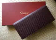 CARTIER MENS $895 PASHA DE CARTIER WALLET WINE COLOR NEW IN BOX