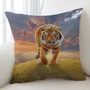 Cool Wildlife Animal Art Rising Sun Tiger Cushion Cover