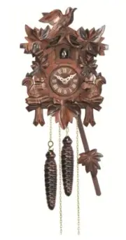Quartz Cuckoo Clock 5-leaves, bird EN 622 Q NEW