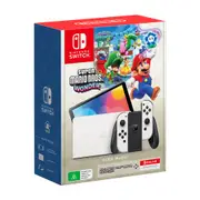 Nintendo Switch (OLED Model) Super Mario Bros Wonder White Console Bundle