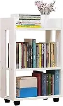 3 Tier Open Shelf Bookcase with Wheels, Desk Shelf Organizer, Wood Desktop Bookshelf Supplies Storage Rack Shelf Independent Stackable Desk Organizer for Office Dorm Home