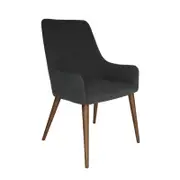 SKDL Rio Dining Chair Dark Grey Fabric Walnut Legs
