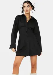 Midnight Can't Compare A-Line Shirt Dress