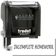 Self-Inking Incomplete Homework Stamp Size 5/8" Tall x 1-5/8" Wide