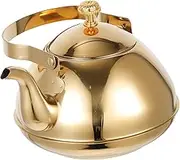 BEBEMOKO Stainless Steel Tea Pot with Strainer Water Kettle for Loose Leaf Tea Compact Design for Kitchen Use Heavy Duty Metal Teapot for Family Brewing