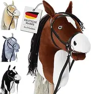 Hoofly® Hobby Horse Brown – Large Hobby Horse for Children with Screw Rod, Bridle and Accessories