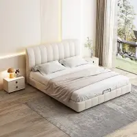 在飛比找樂天市場購物網優惠-科技布床雙人床布藝床現代簡約輕奢ins網紅床臥室1.5米1.