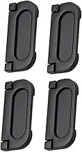 ETHZZLE 4pcs Recessed Door Handles Black Aluminum Alloy Pulls for Cabinets Sliding Doors and Furniture Easy Installation Elegant Design for Home and Office