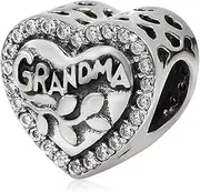 [LAMOONY] Grandma Charm 925 Sterling Silver Family Charm Sister Charm Mother Charm Father Charm Love Charm for Pandora Charm Bracelet