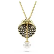 Swarovski Idyllia Y Pendant Necklace Crystal pearl, Shell, White, Gold-Tone