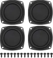 uxcell 4 Pcs Passive Radiator 3 Inch Woofer Vibrating Membrane, Rubber Vibration Diaphragm Plate Subwoofer for Bass Speaker Replacement, DIY(with 16pcs Screw)