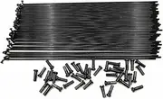 Bicycle Parts Replace Spokes, 20pcs 14 G 2.0 mm Diameter Spokes Cylinder Black Color J-Bend Mountain Cycling Road Bicycle Spokes for Bicycle Wheels(Length 247mm)