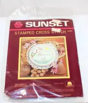 Sunset Twenty-Third Psalm The Lord is My Shepherd Stamped Cross Stitch Kit 4428