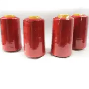 Perial Co 4 Cones of Polyester Threads for Sewing Quilting Serger Red