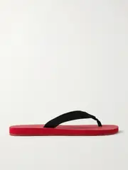 [The Row] The Row - Dune Two-tone Cotton-blend Grosgrain Flip Flops - Tomato red - IT38 IT 38 Red