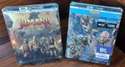Jumanji: Welcome to Jungle/Next Level Steelbooks (4K+Blu-ray) NEW-Free Shipping