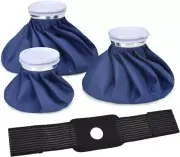 3-Sizes Ice Bag Pack Reusable Ice Bag for Injuries, Hot & Cold Therapy and Pain